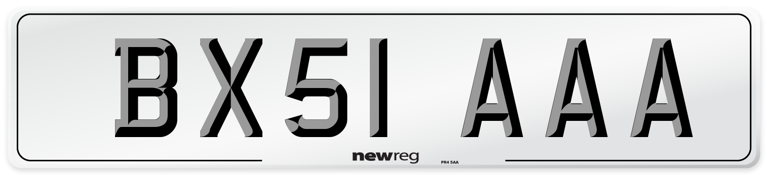 BX51 AAA Number Plate from New Reg